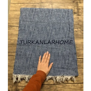 Türkanlar Home Çok Amaçlı Pamuklu Örtü- Kanepe-Koltuk Şalı-Koltuk Örtüsü 175 x 215 (Mavi )