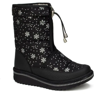 Lepetit Çocuk Kar Botu Kar Desenli Fermuarlı Kürklü Zincirli Kaymaz Taban 35-45