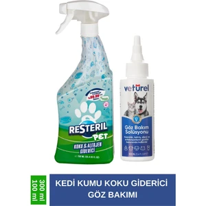Kedi Göz Temizleme Solüsyonu Kedi Göz Kedi Kumu Kokusu Koku Giderici Pet 750 ml