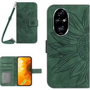 Honor 200 5g Kılıf Için Ayçiçeği Çevirme Deri Telefon Kapak Kartı Yuvaları (Yurt Dışından)