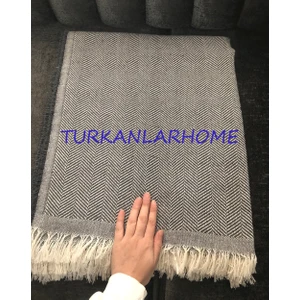 Türkanlar Home Lüks Pamuklu Koltuk -Çekyat Örtüsü Koyu Gri 175 x 220  cm  Çift Taraflı Terletmez Kaymaz Toplanmaz