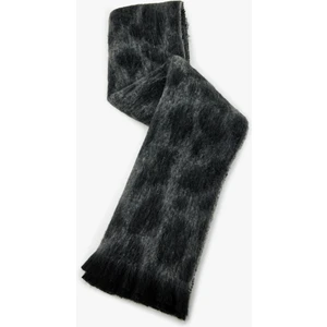 Uzun Atkı Leopar Desenli Püsküllü Yumuşak Dokulu