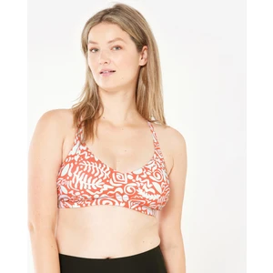 Nabaiji Kadın Sporcu Kesim Yuvarlak Yaka Bikini Üstü - Kırmızı - Desenli - LILA