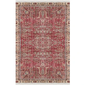 Kilim Home Mars 2047 Bordo Tonlarında Etnik Eskitme Pamuk  Dokuma Taban Halı