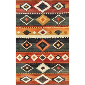 Kilim Home Mars 203 Çok Renkli Bej Otantik Etnik Desen Kaymaz ve Dokuma Taban Dekoratif Halı
