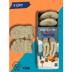 Steppe Berry 2 Çift Kutulu Bebe Yün Çorap
