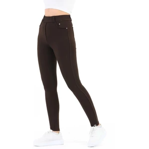 Kot Pantolon Görünümlü Tayt Arka Cepli Yüksek Bel