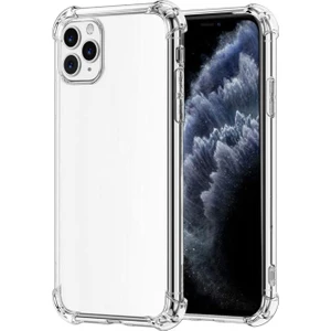 Kzy Apple iPhone 11 Promax Kapak Kamera Bölümü Açık Airbag Antishock Köşe Korumalı Şeffaf Silikon Kılıf