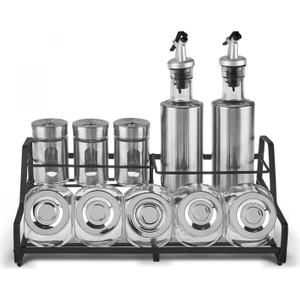 Flera 10 Parça Standlı Yağdanlık ve Baharatlık Mutfak Seti