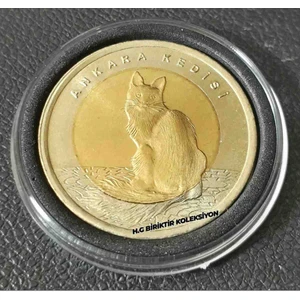 Gündüz Ticaret Bimetal Ankara Kedisi Çil Hatıra Para 2015 Yılı Kapsül Içinde Görseldeki Ürün