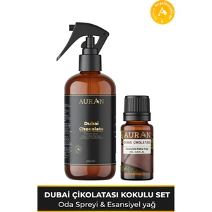 Dubai Çikolatası Oda Spreyi ve Esansiyel Uçucu Koku Yağı Seti 2x Dubai Chocolate Set