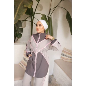 MİMİ LUXURY WEAR Kadın Tesettür Tunik Pantolon Double Crep Ikili Takım 461
