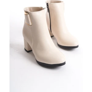 Marina Rosse Kadın Klasik Toka Detaylı Topuklu Kısa Bot