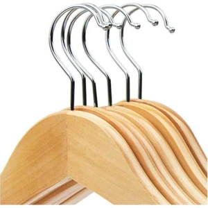 Ahşap Elbise Askısı  6 Adet Vernikli Askı