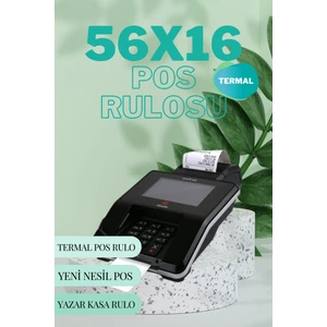 Analitik Form Matbaacılık 56x16 Termal Pos Rulo Yeni Nesil Yazarkasa Rulosu 1 Paket 10 Adet 16mt