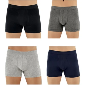 E031 Erkek Likralı Boxer Külot 1gri-1k.gri-1lacivert-1siyah Xl- 4'lü Paket