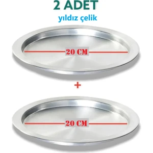 Yıldız Çelik 2 Adet 20 cm Taban Alüminyum Künefe Kadayıf Tepsisi & Tabağı