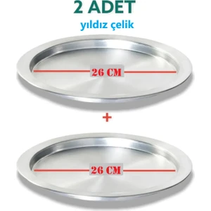 Yıldız Çelik 2 Adet 26 cm Taban Alüminyum Künefe Kadayıf Tepsisi & Tabağı