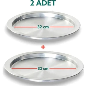 Yıldız Çelik 2 Adet 32 cm Taban Alüminyum Künefe Kadayıf Tepsisi & Tabağı