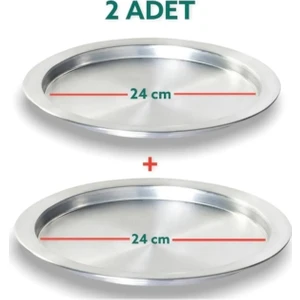 Yıldız Çelik 2 Adet 24 cm Taban Alüminyum Künefe Kadayıf Tepsisi & Tabağı