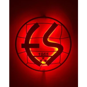 DGRK  Eskişehirspor LED Işıklı Tablo Duvar Dekoru Tablosu Siyah Ahşap Lazer Mdf