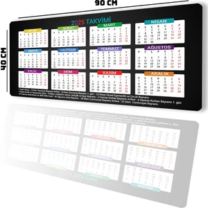 Sonictouch Ultragrand 2025 Takvimi Calender Xxl Gamer Oyuncu Siyah Renkli Sıvı Geçirmez Klavye Mouse Pad 40X90CM