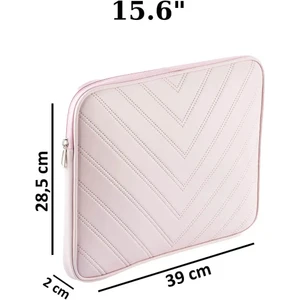 NS Reliable Notebook Laptop Macbook Çantası Suni Deri 15.6" Inç - 800-DÜZ Açık Pembe