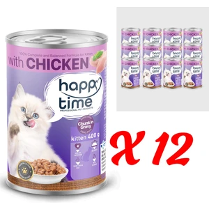 Happy Time Yavru Kediler Için Tavuk Parça Etli Konserve 12X400 gr