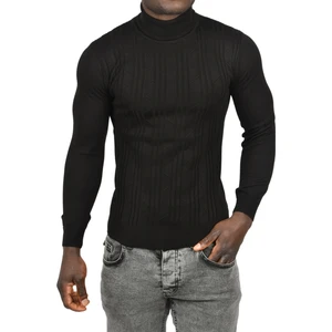 Çizgili Kabartma Desenli Tam Balıkçı Yaka Boğazlı Kazak 2505509