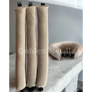 Golden Needle Kadife Saç Sosisi Şekillendirici Bigudi Isısız Saç Şekillendirici Bigudi 3 Adet Bej