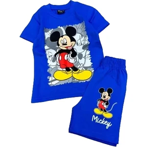 Yazlık Mickey Mouse Baskılı Şortlu Çocuk Takım