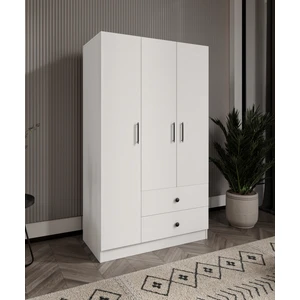 %100 Mdf 3 Kapaklı 2 Çekmeceli 7 Bölmeli Elbise Dolabı Gardırop Soft Beyaz Kolay Kurulum Animasyonu - Cabinse