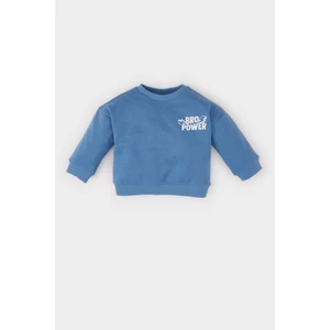 Erkek Bebek Bisiklet Yaka Baskılı Sweatshirt D7905A525SP