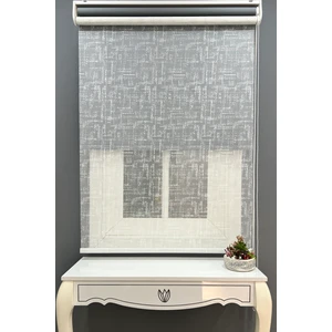 Stor Perde Çift Mekanizmalı Örme Tül Stor & Mat Antrasit Gri Stor Perde % 90 Işıgı Kesme Özelliği