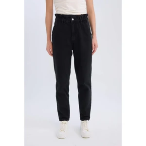 Paperbag Beli Lastikli Kısa Paça Bilek Boy Jean Pantolon D4309ax25sp