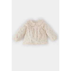 Kız Bebek Bebe Yaka Çiçekli Twill Uzun Kollu Gömlek D9330A525SP