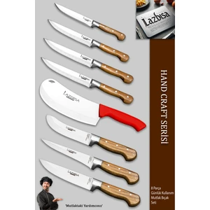Hand Craft Pro Serisi Mutfak Bıçak Seti 8 Parça Et Ekmek Sebze Salata Börek Pide Bıçağı (MFP-124)