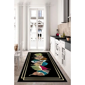 Yaprak Desenli Dijital Baskı Renkli Yıkanabilir Salon Halısı Mutfak Halısı Koridor Halısı