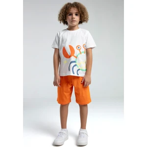 Rolypoly Erkek Çocuk Beyaz Bermuda Takım