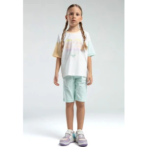 Rolypoly Kız Çocuk Krem Bermuda Takım