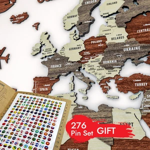 Colorfull World 3 Boyutlu Ahşap Dünya Haritası, Ahşap Duvar Dekoru, Duvar Tablo, Gerçek Dünya Haritası,dünya Haritası