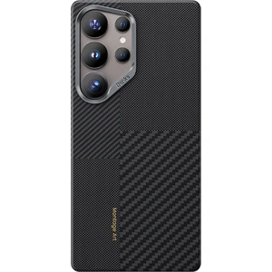 Galaxy S25 Ultra Kılıf Magsafe Şarj Özellikli Karbon Fiber Benks Montage Armorair Kevlar Kapak Siyah
