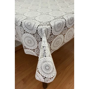 Pimula Home Lüx Pvc Şeffaf Kaplamalı Ip Desenli Silinebilir Muşamba Masa Örtüsü DANTEL_1032-D