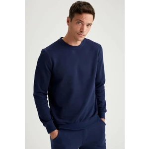 Erkek Siyah Bisiklet Yaka Regular Fit Sweatshirt