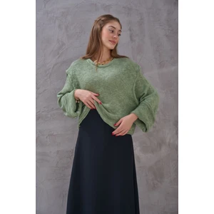 Kadın Kolu Dikiş Detaylı Bohem Stil Yumuşak Triko