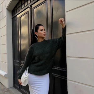 Kadın Basic Desenli Triko