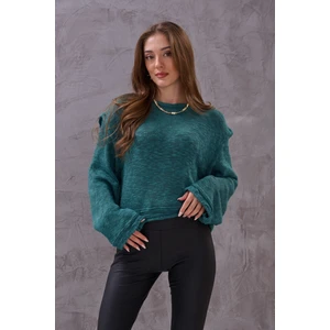 Kadın Kolu Dikiş Detaylı Bohem Stil Yumuşak Triko