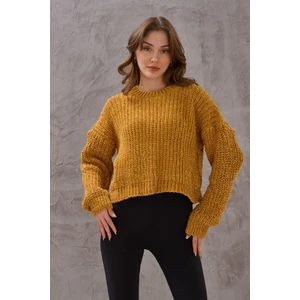 Kadın Kadife Iplik Selanik Örmeli Basic Rahat Kalıp Esnek Triko Kazak