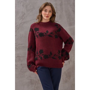 Kadın Yaprak Desen Yumoş Triko