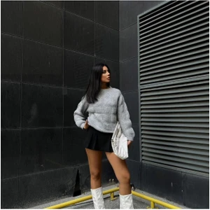 Kadın Basic Desenli Triko Kazak